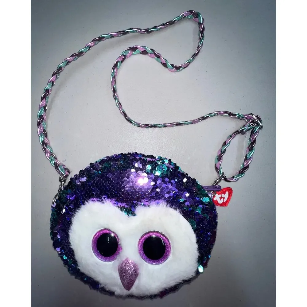 TY Owl crossbody Purse Reversible Sequins